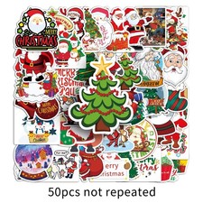 Mix 10/50 PCs Christmas Holiday Gift Graffiti Luggage Notebook Vinyl Stickers