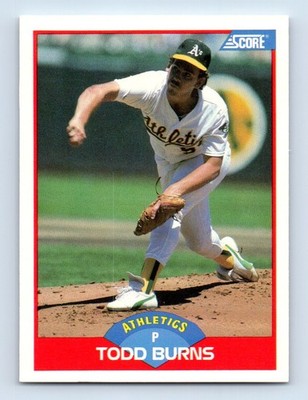1989 Score Todd Burns Rookie Oakland Athletics #465
