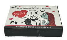 Disney Nightmare Before Christmas Womens Crew Socks 3-Pack Jack  Sally Gift Set