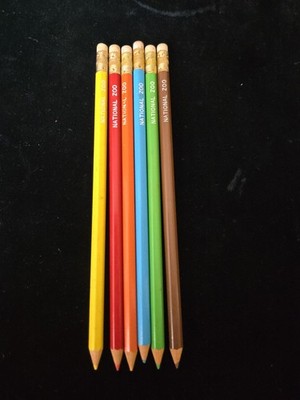 Lot 6 VINTAGE NATIONAL ZOO WASHINGTON DC #2 LEAD SHARPENED COlOR PENCIL