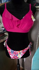 Junior girls bikini set, pink/floral, Sz Small,Free Ship