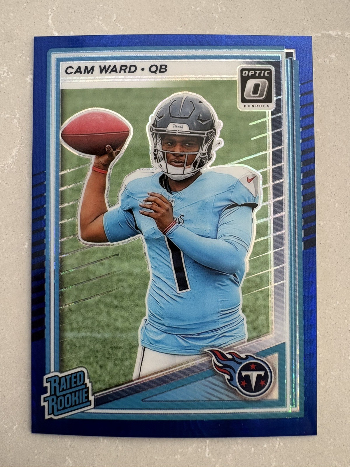 2025 Donruss Optic Cam Ward Rated RC Blue Hyper Prizm COLOR MATCH #293 Titans