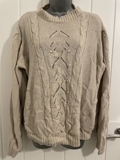 Beloved Woman, Extra Large, Beige Pattern, Knit Stretch Jumper