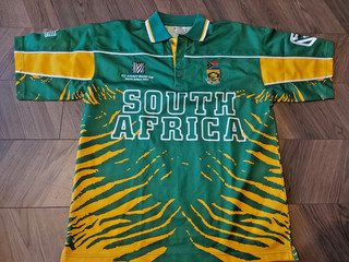 AUTHENTIC ADMIRAL BRAND 2003 SOUTH AFRICA ICC CRICKET WORLD CUP JERSEY L SHIRT
