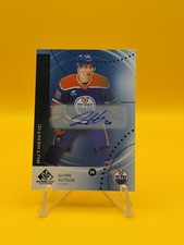 2025-26 UD SP GAME USED AUTHENTIC ROOKIES BLUE AUTO #AR-QH QUINN HUTSON RC OILER