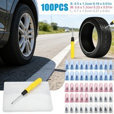 NEW 100x Tire Repair Rubber Nails Tyre Puncture Repair Screws Kit w/ Screwdriver