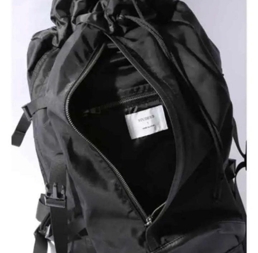 Studious allblack leather nylon backpack, large c… - image 8