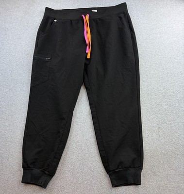 FIGS Zamora Scrub Pants Womens XXL Black Jogger Drawstring Medical Ladies