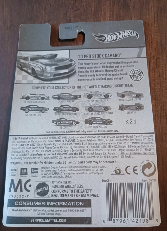 2017 Hot Wheels racing Circuit 2010 Pro Stock Camaro 1/10! Great Set!! Must Have - Image 2 of 2