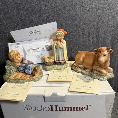 Goebel Berta Hummel Nativity Sleeping Shepherd Peasant Girl Ox 33517 1998