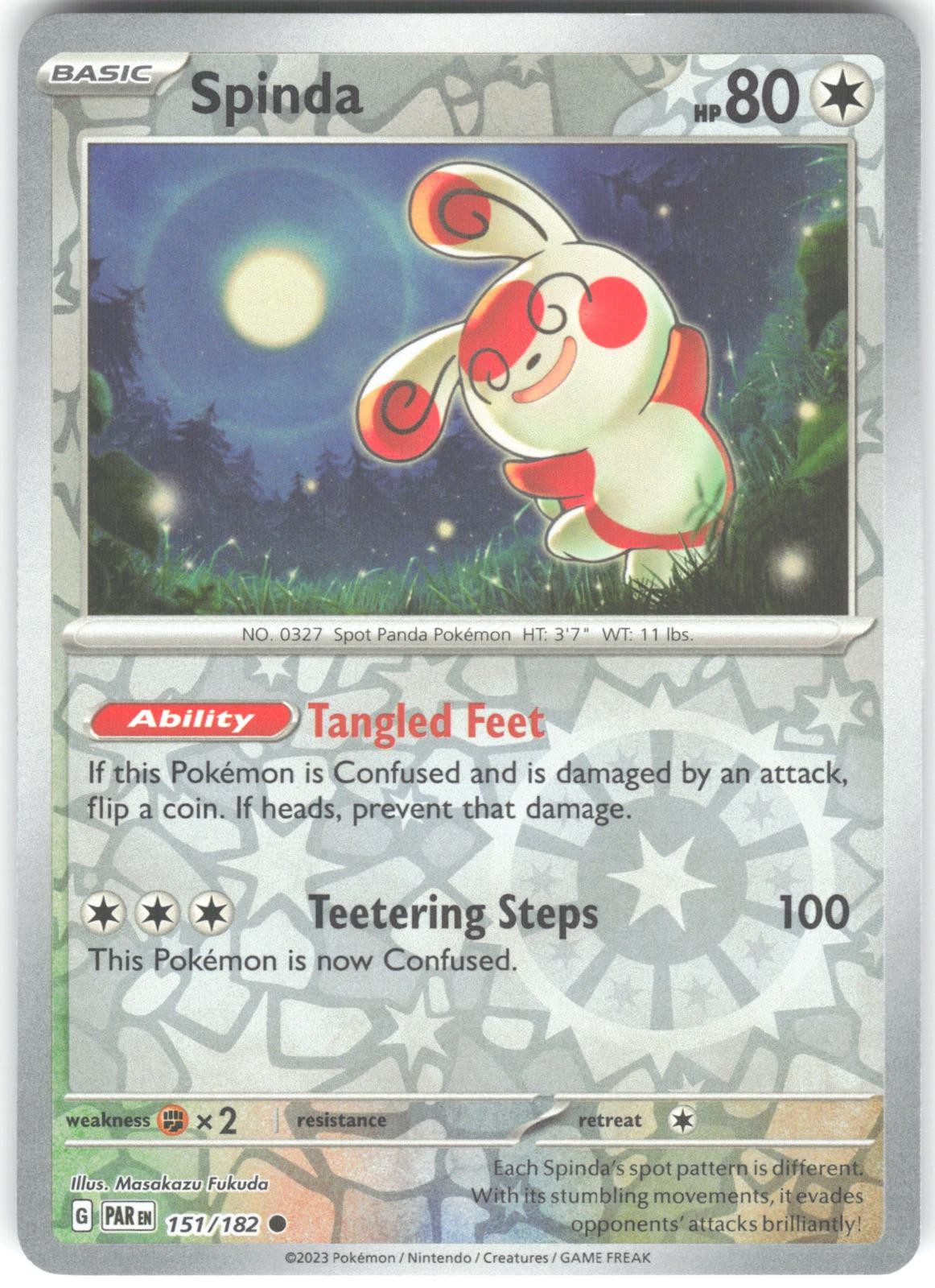 Spinda 151/182 Paradox Rift Reverse Holo Pokemon Card LP