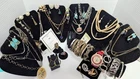 VINTAGE SILVER/GOLD TONED JEWELRY LOT TRIFARI/SC/Semi-precious stones, SS+