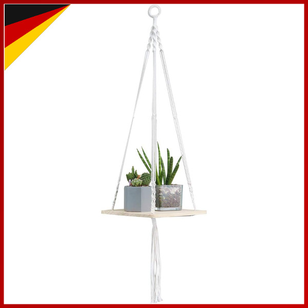 Makramee Regal Blumenampel PflanzenhäNger HäNgend 41 Zoll FüR Innen Balkon-image