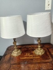 Louis XV Gilt Bronze Candlestick Lamps, 18 'th  Century