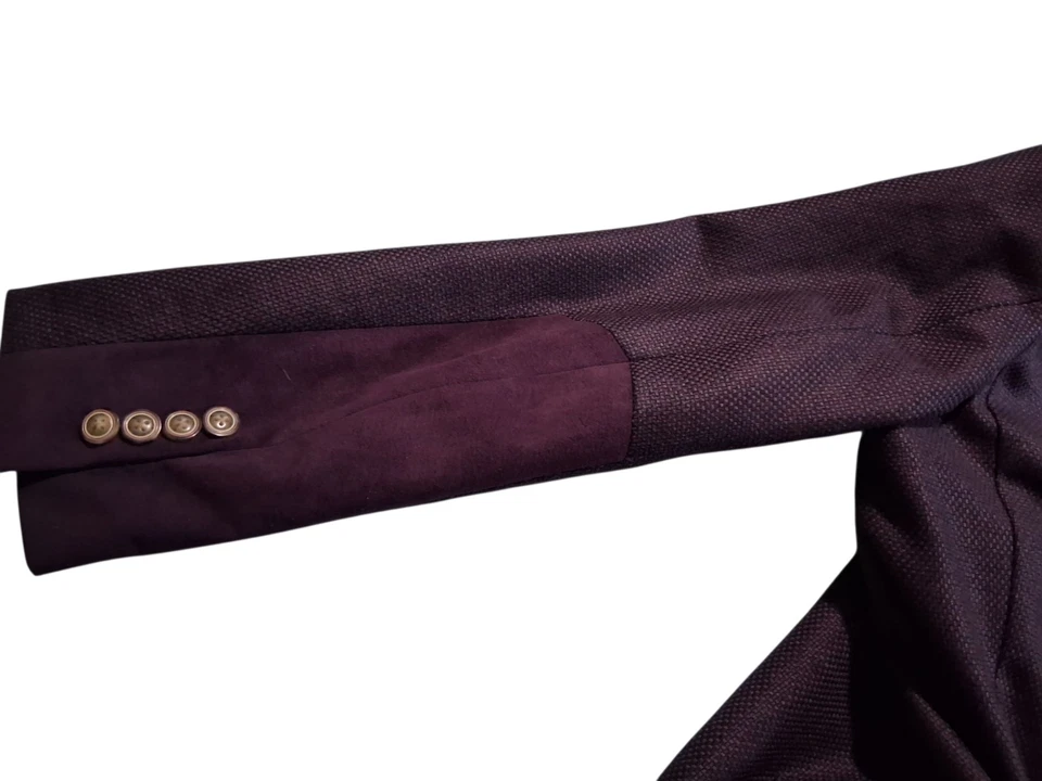 Robert Graham Mens Tailored Fit Dark Purple 38 Uptown VIII Wool Blend Sport Coat - Image 3 of 4