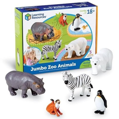 Jumbo Multi Color Zoo Animal Toy Set for Kids Educational Animal Figures