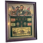 Civil War Framed Commemorative Collection: Coins, Stamps & Confederate Bank Note
