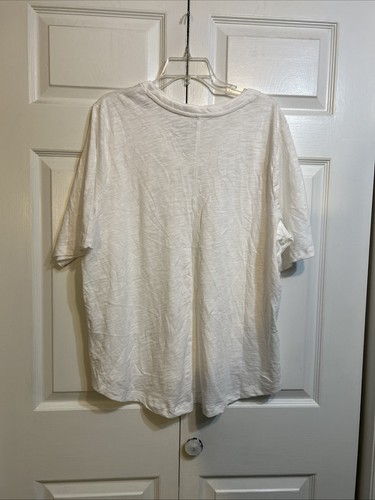 NWT Chico’s Cotton Slub Tee Size 4 US XXL Elbow Sleeve Top Alabaster White - Picture 7 of 7