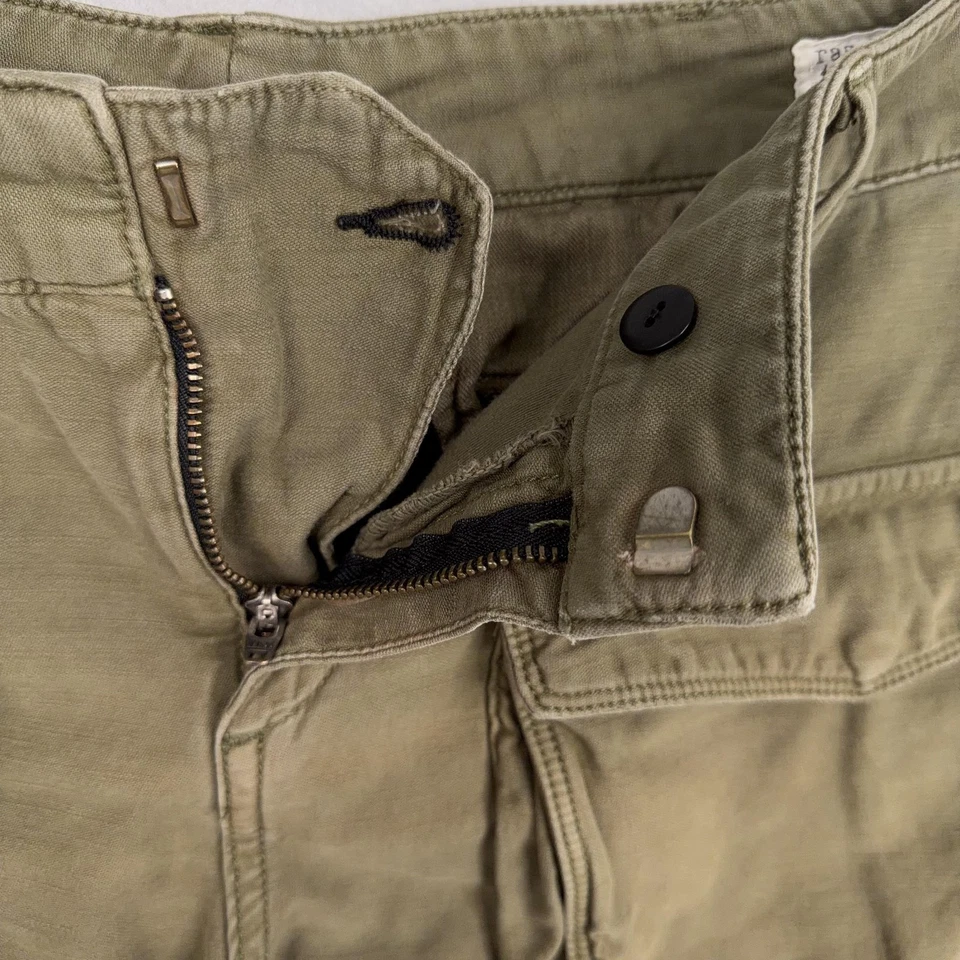 rag & bone Shorts Womens 29 Army Green Faded Utility Cargo Pockets Casual Cotton - Image 4 of 4
