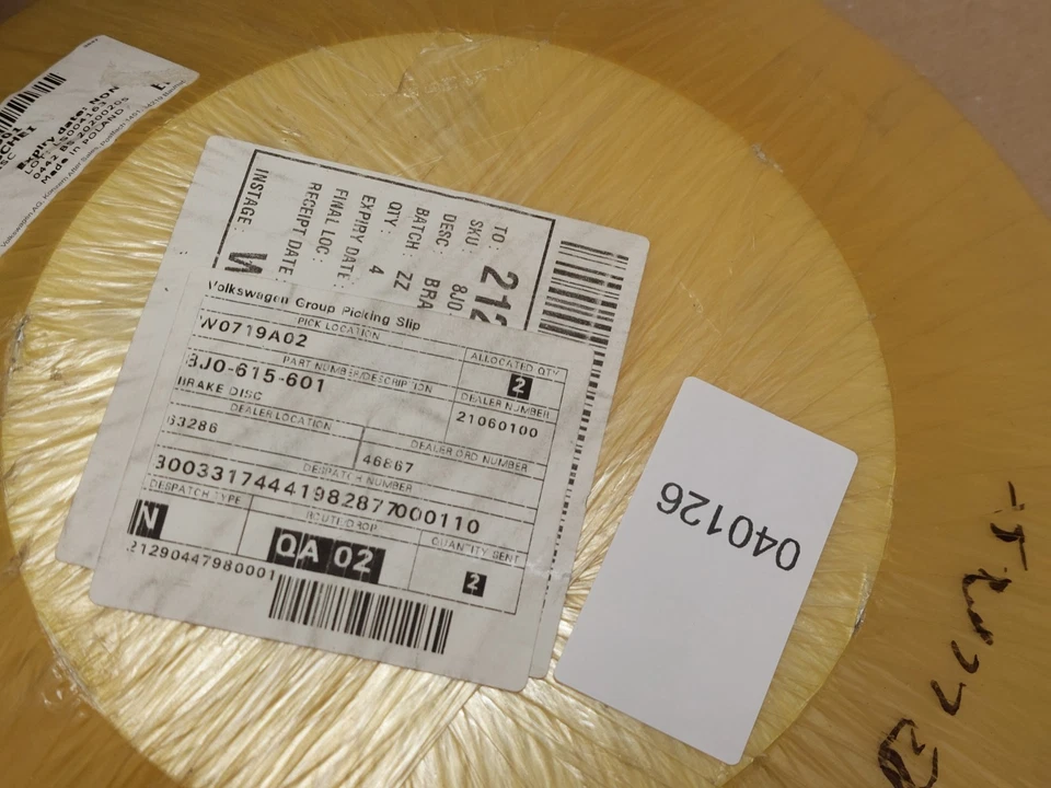 Audi TT 8J TFSi TDi 07-2014 Rear Brake Disc Pair Solid 286MM 8J0615601 GENUINE - Image 3 of 4