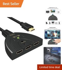 Compact HDMI Switch 4K Splitter with Pigtail Cable - Easy Device Switching