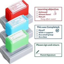 3 PCS Teacher Stamps Classroom Self Inking Grading Sign Return Homework
