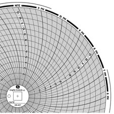 GRAPHIC CONTROLS Chart 457 Circular Paper Chart, 24 hr, 60 pkg 30ZY46