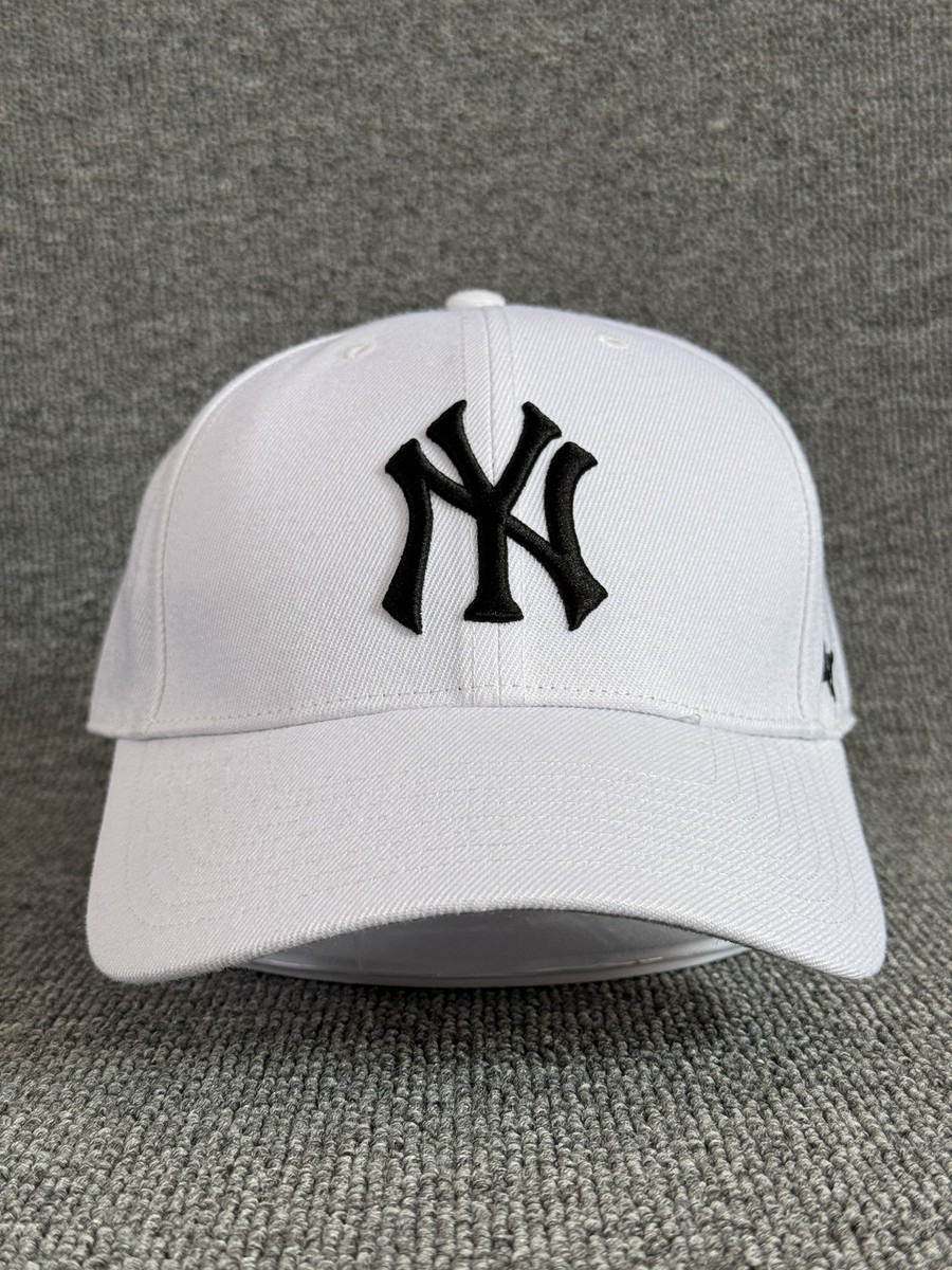 '47 Brand New York Yankees MLB Dad Hat Strapback White Black Cap