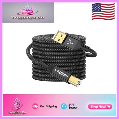 High-Speed 25ft USB 2.0 Printer Scanner Cable - Compatible with Major Brands