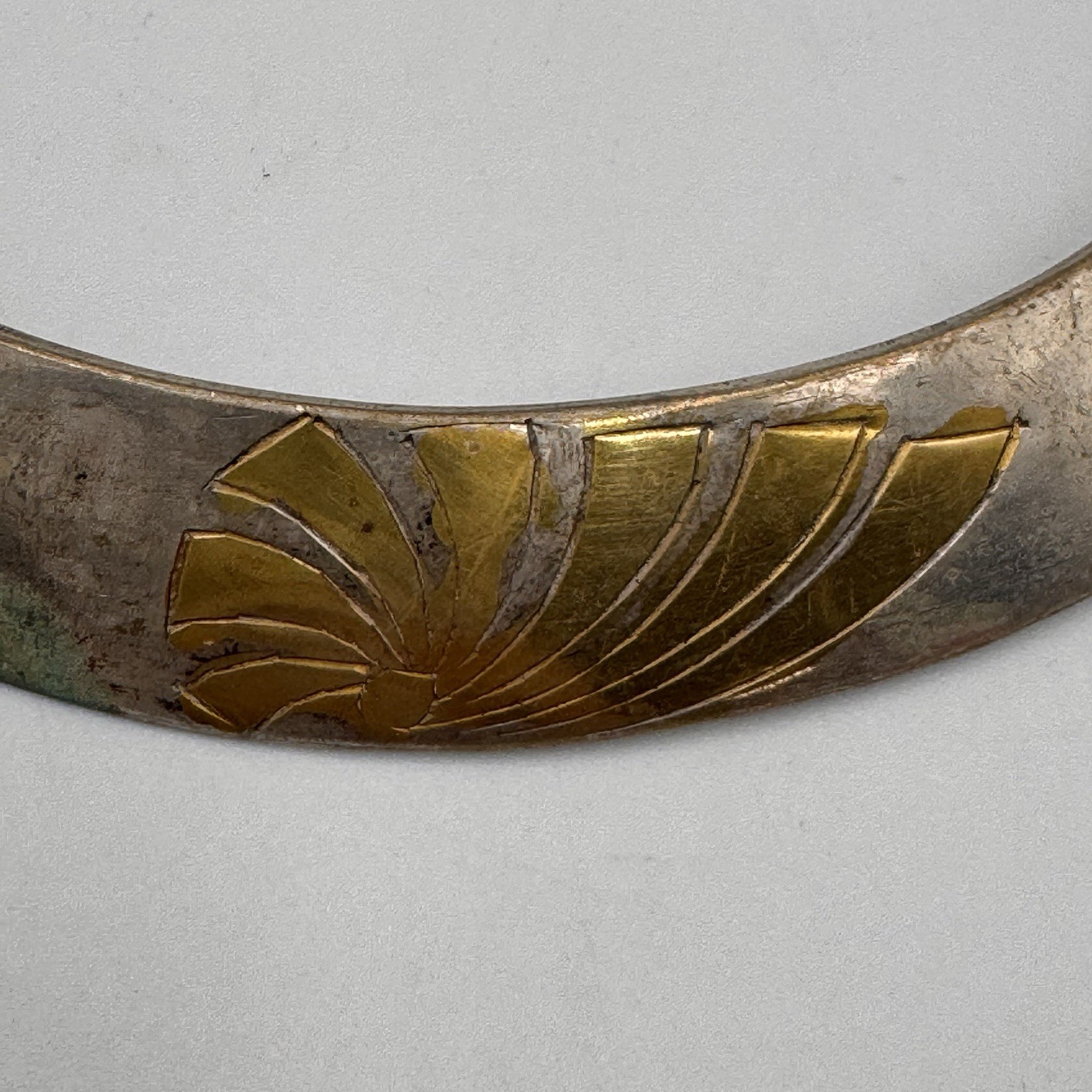 SOLID BRASS Etched Abstract Design Collar Choker … - image 15