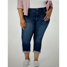 Signature Levi Strauss Capri Women 22 W36 Blue Mid-Rise Super Stretch Denim 60