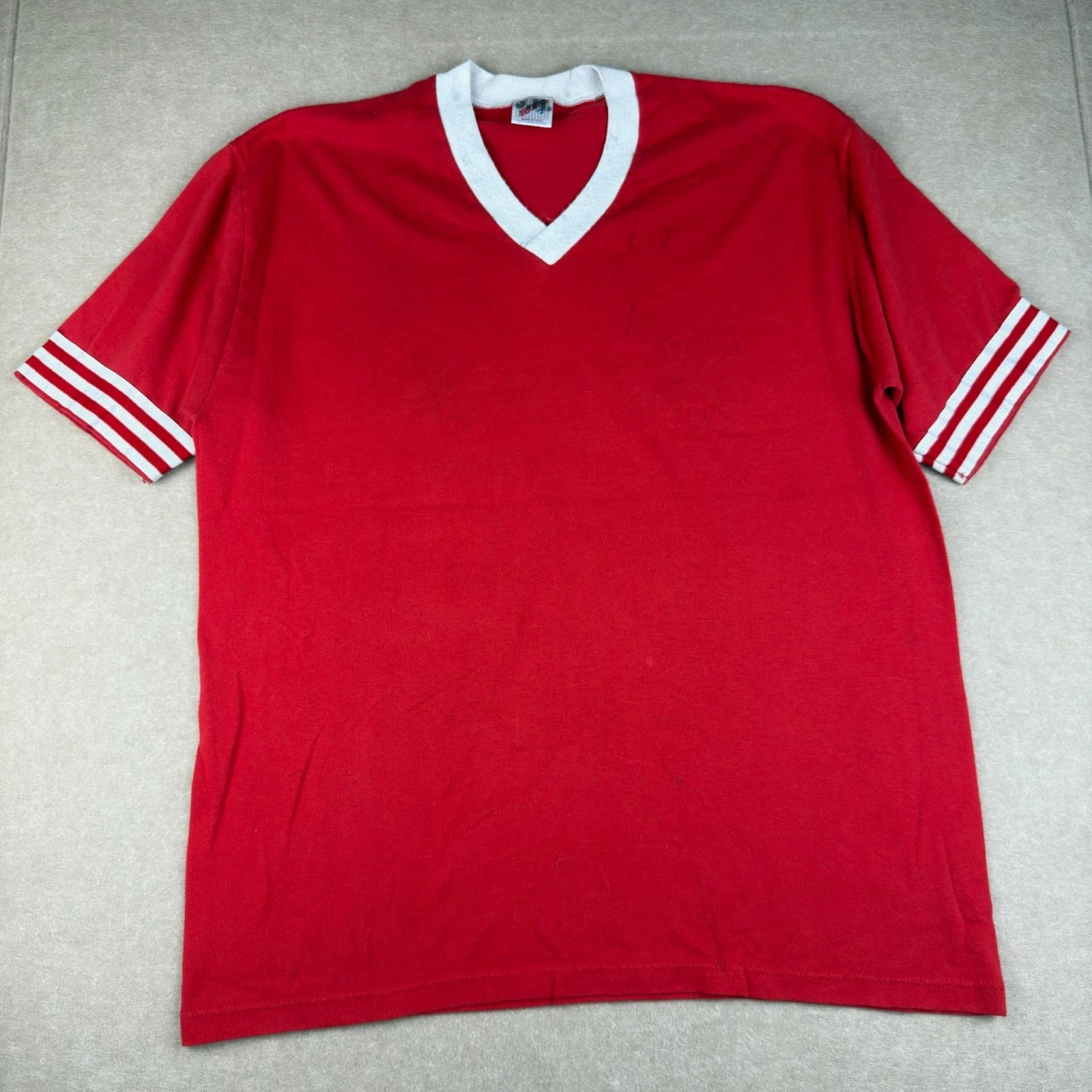 Vintage Jerzees 1988 Poultry Inc Family Picnic Ringer Tee Red XL USA
Opens in a new window or tab