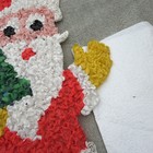 Vintage Melted Plastic Popcorn Santa Claus w/Christmas Tree, YELLOW mittens — photo 4