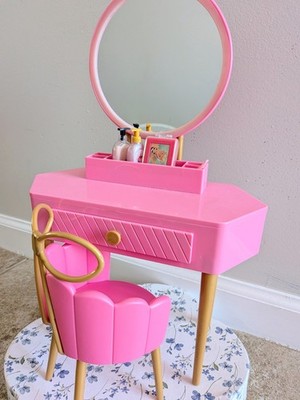 Our Generation Pink Vanity And Chair Set With Accessories 