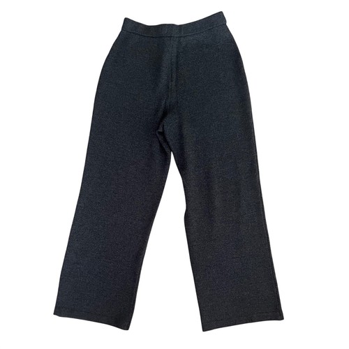 St John Collection Gray Santana Knit Straight Leg Pants Women Size 2 Made in USA