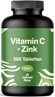 Vitamin C + Zink Tabletten Hochdosiert - 365 Tabletten - Jahresvorrat