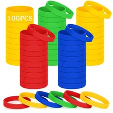 Silicone Wristband, 100pcs Silicone Bracelets Silicone Wristbands Silicone Wristba...