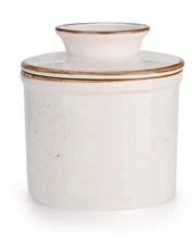 Jersinwei French Butter Dish, Butter Crock for Counter with Water Line, Ceram...