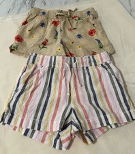 GIRLS LINEN BLEND SHORTS BY OLD NAVY, SZ 5 small , 2 Pair, Preowned, never worn
