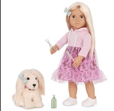 Our Generation Hattie Bella 18" Doll and Pet Puppy Duo Set
