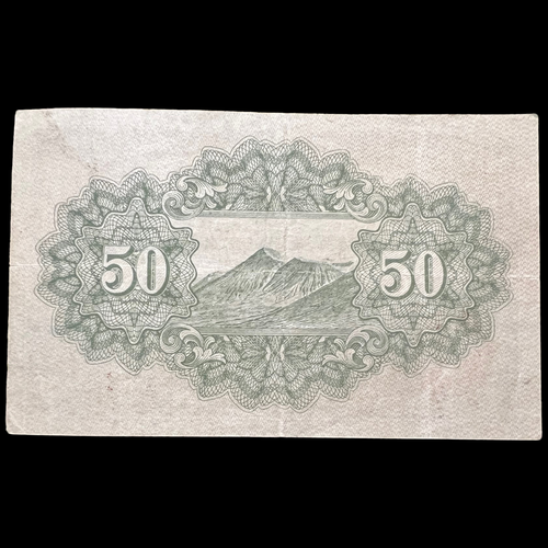 2x Japan 1944 50 Yen WW2 WWII Banknote Japanese Currency Nuke Nuclear Bomb Era - Afbeelding 3 van 7