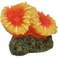 Orange and Yellow Starburst Coral Ornament for Fish Tank Decor
