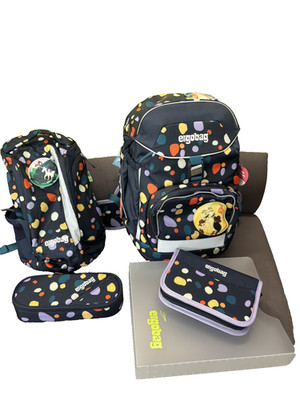 Ergobag Pack Bärnsteinhöhle  Schulrucksack-Set, Schulranzen-Set 4 Jahre Garantie
