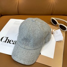 Brunello Cucinelli new gray cotton baseball cap, one size fits all, unisex.