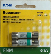 FNM-30A *EATON Bussmann* Midget Fuse Time-Delay 30A 250V **sealed 2 pack**