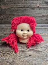 1984 Sweet Love Kids RED Yarn Hair 5 Inch Girl Head ONLY for Doll Crafting