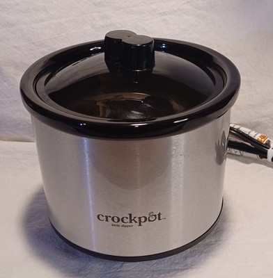 Crock-Pot Little Dipper Mini Slow Cooker Stainless Steel 16oz Model 32041-BC  -b