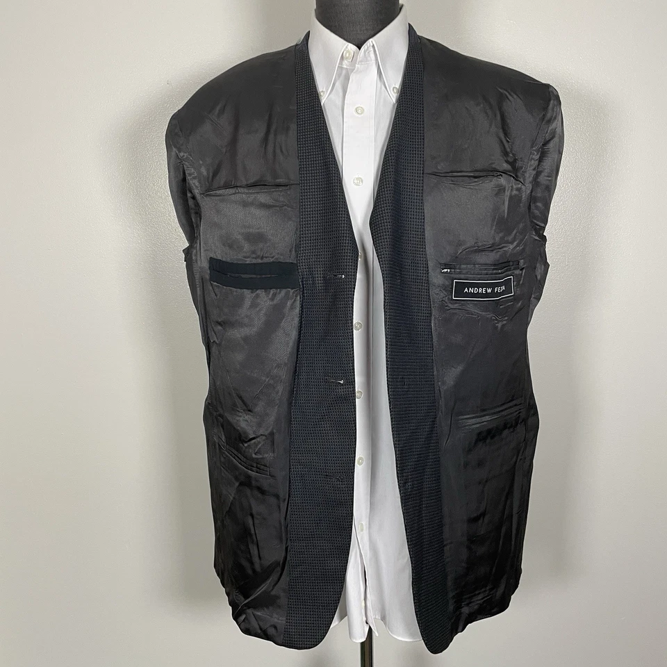 Andrew Fezza Sport Coat Mens 40R Multicolor Textured Wool Three Buttons - Image 4 of 4