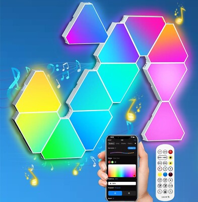 AMAILTOM Dreieck LED Leuchten für Gaming Setup, RGB Dreieck Wandleuchten