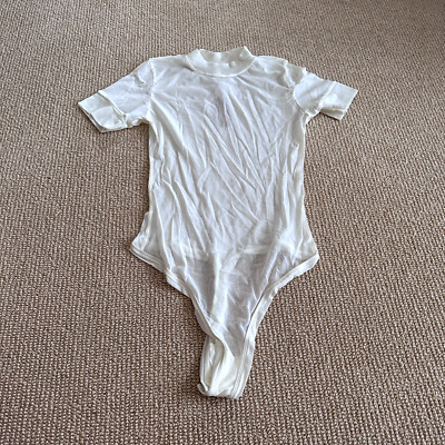 Kim Kardashian Skims Bone Summer Mesh T-Shirt Bodysuit, Size Large NWT